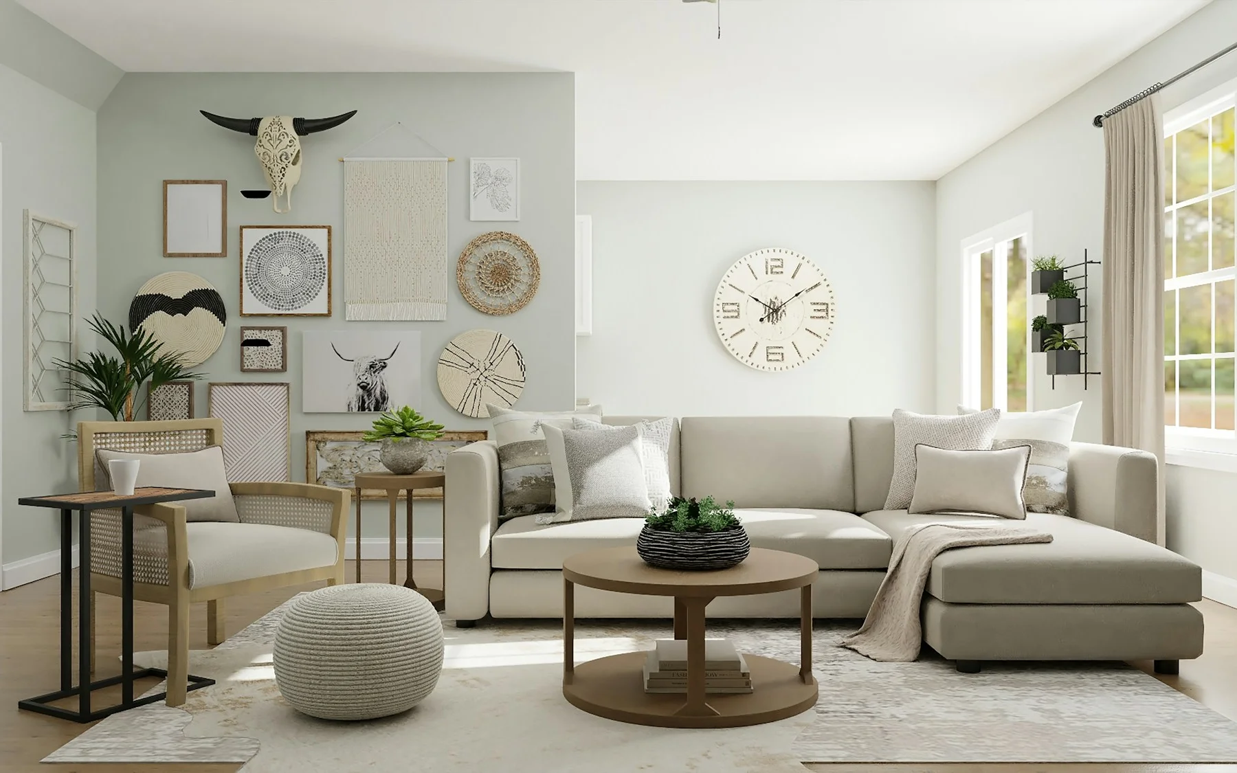 Doğal malzemelerle tasarlanmış modern iç mekân